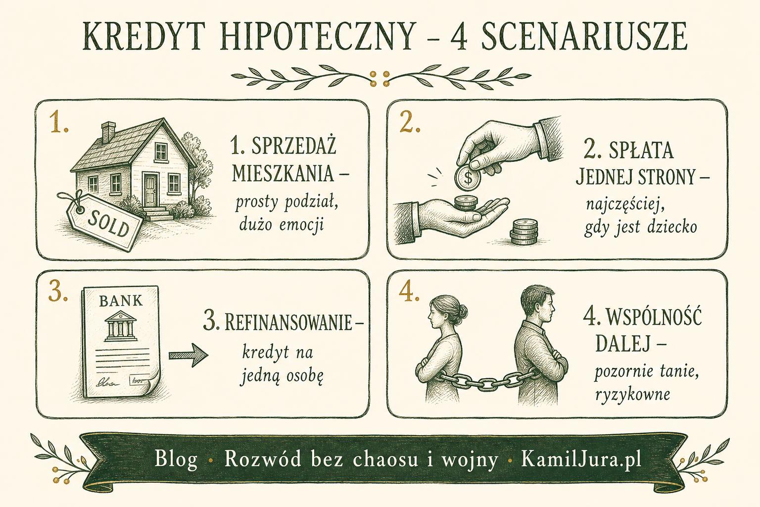 Cztery scenariusze podziału kredytu hipotecznego po rozwodzie